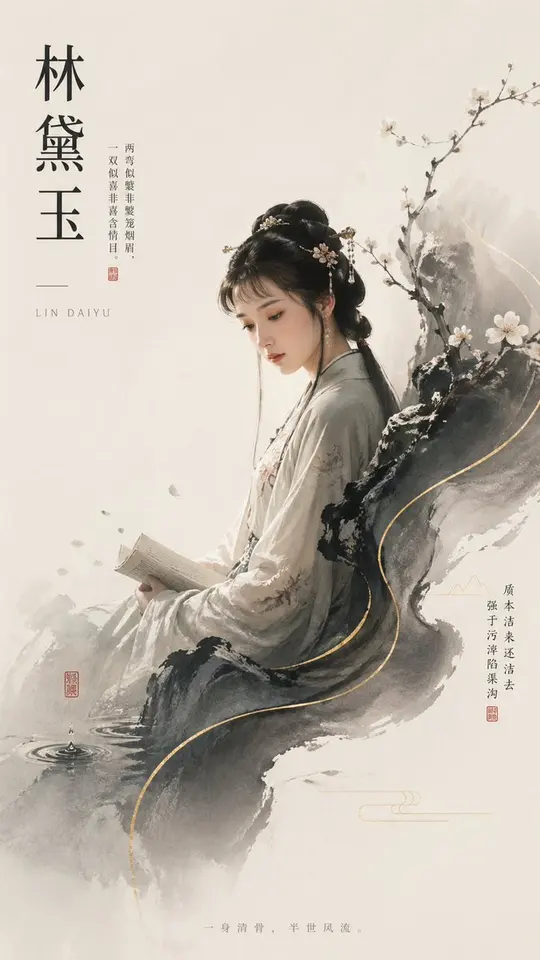 林黛玉水墨海报