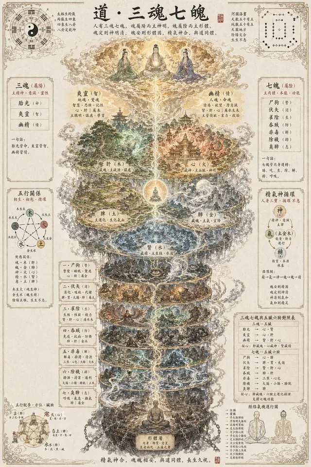 道教三魂七魄海报