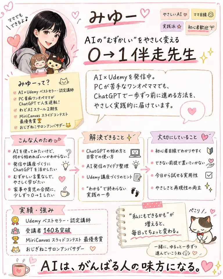 可爱手绘风个人简介海报