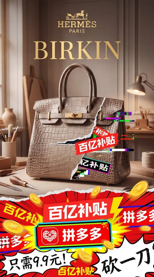 奢侈品包袋与折扣乱象碰撞海报
