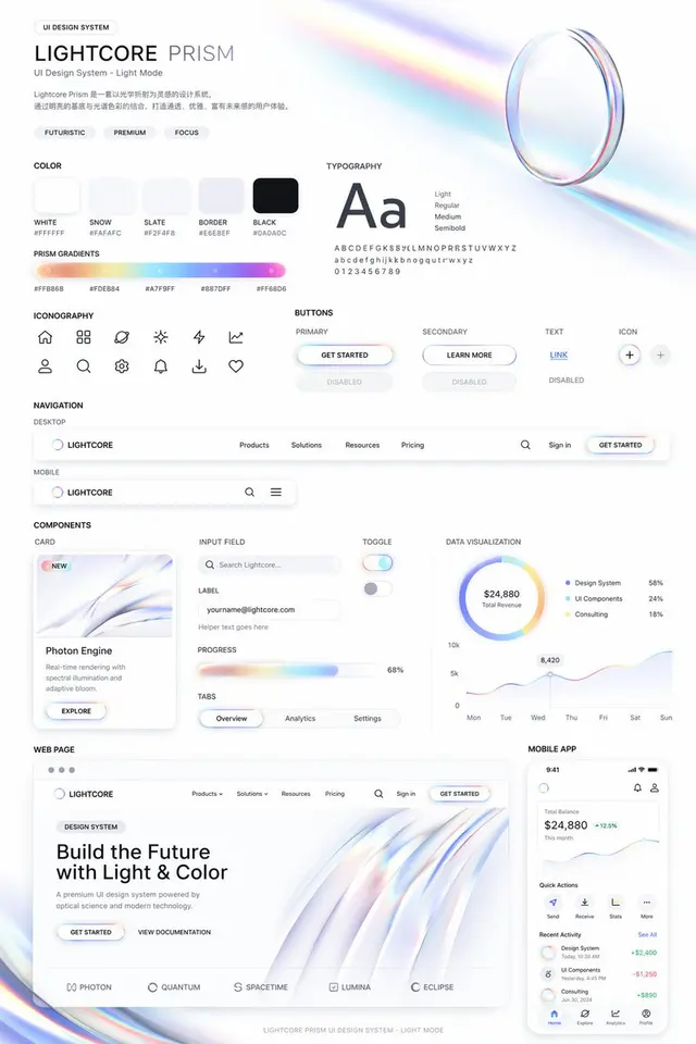 浅色模式 UI 设计系统项目