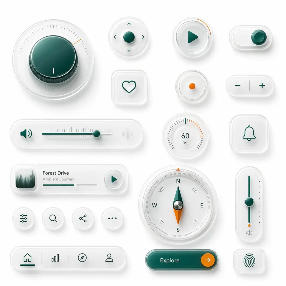 毛玻璃拟态 UI 组件包