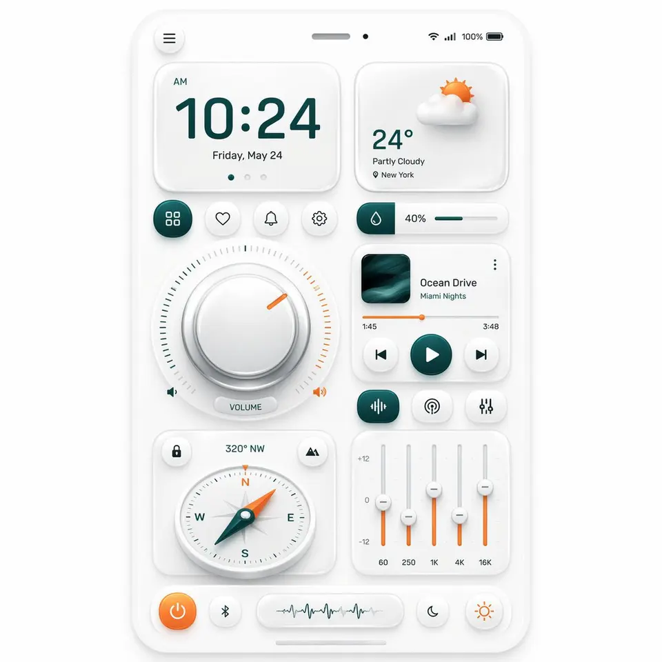 新拟态移动端仪表盘 UI