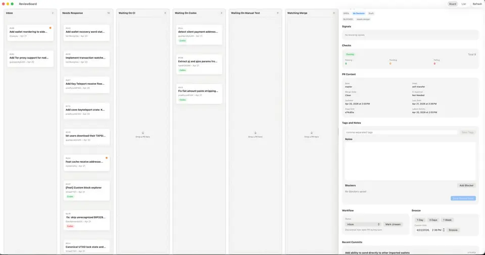 MacOS 看板评审应用 UI