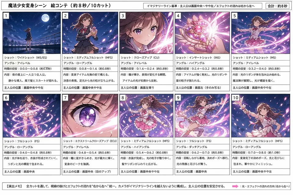 魔法少女变身分镜脚本