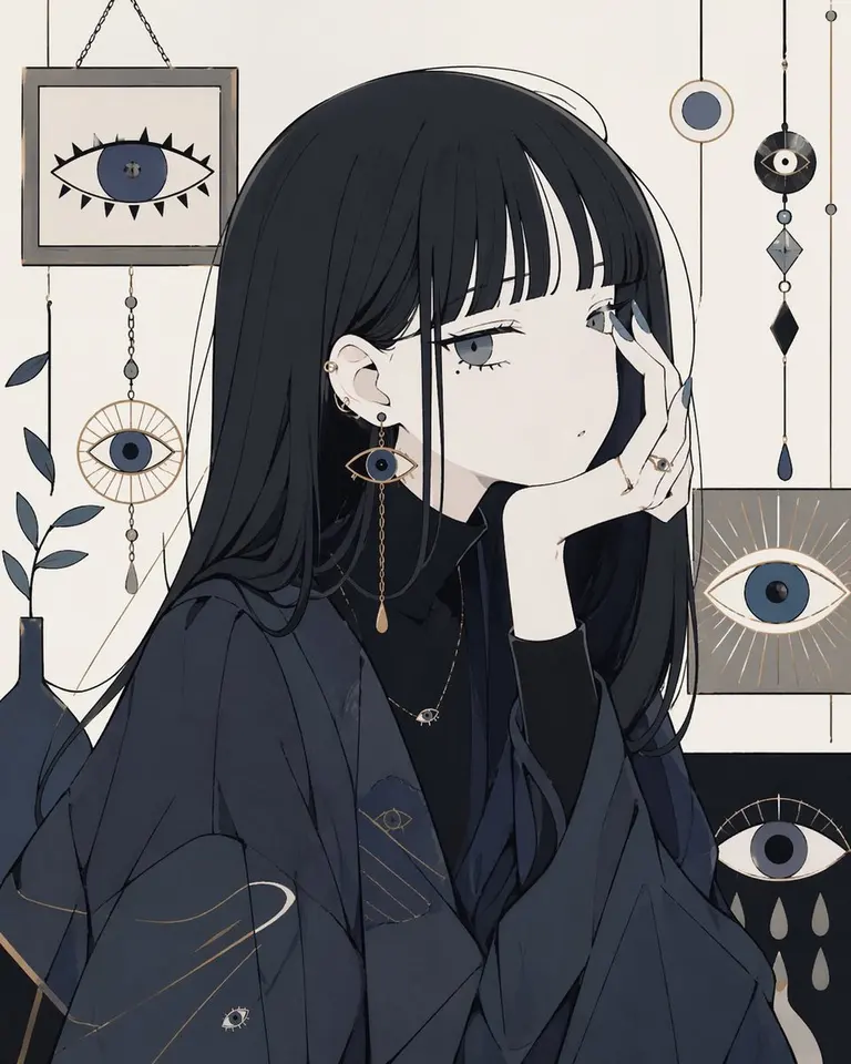 神秘眼眸主题动漫肖像