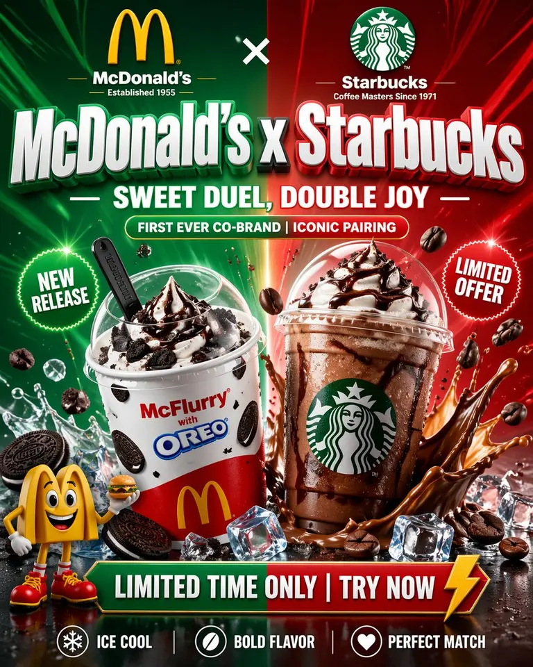 McDonald's x Starbucks 联名宣传海报