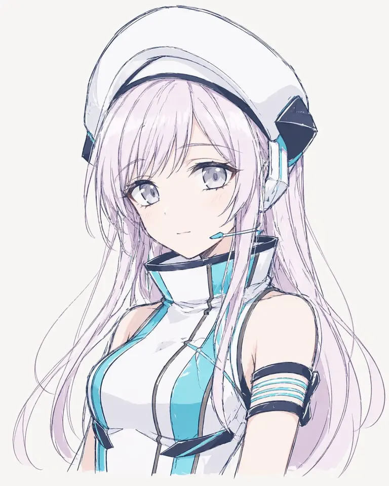 极简科幻风动漫少女肖像
