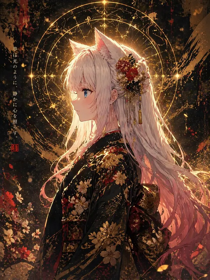 狐妖和服肖像