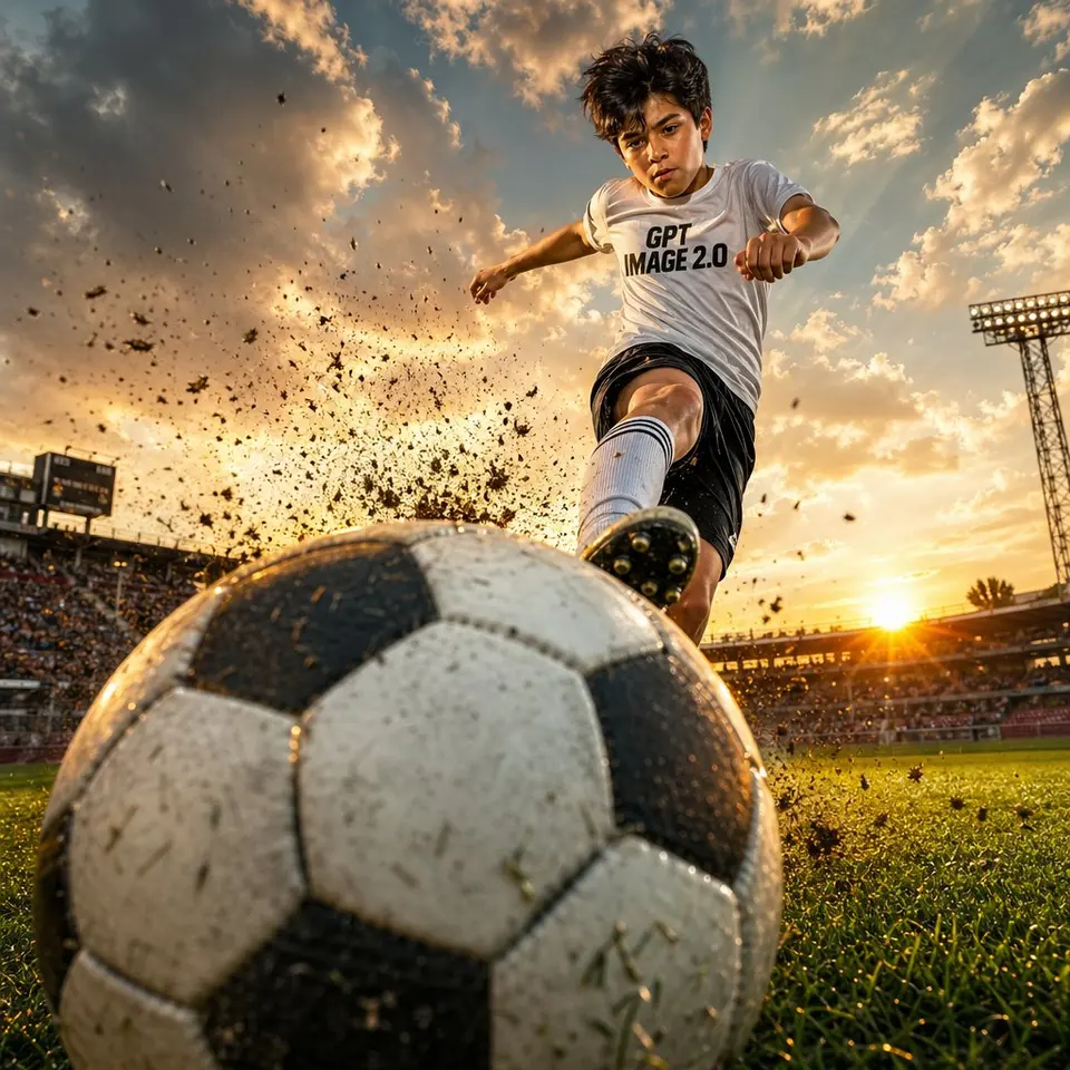 Dramatic Soccer Cinematic Action Shot