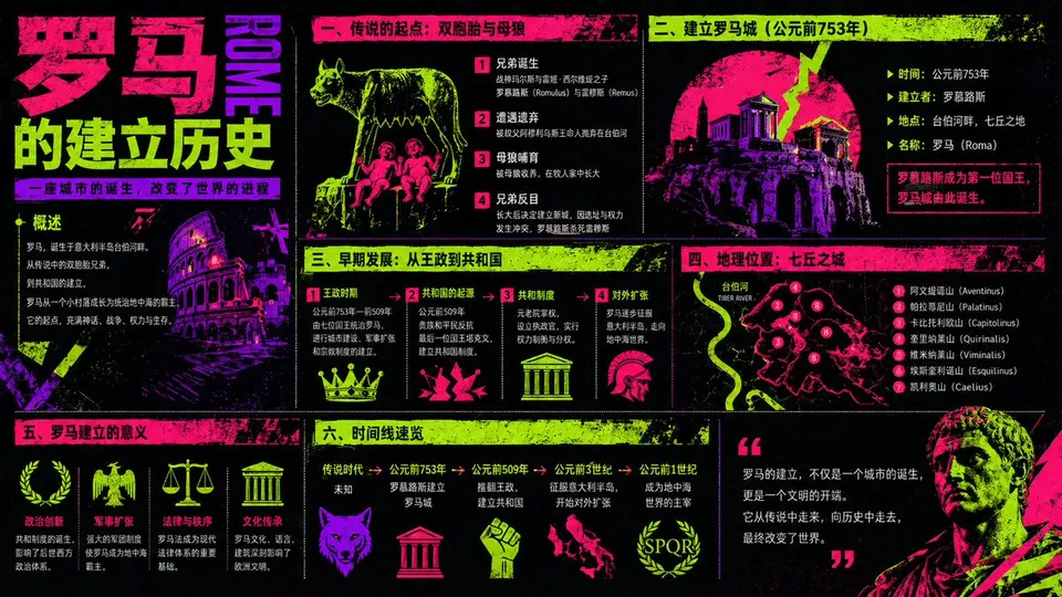 霓虹罗马历史信息图