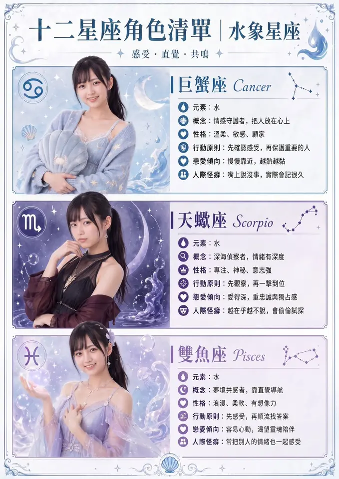 水象星座角色海报